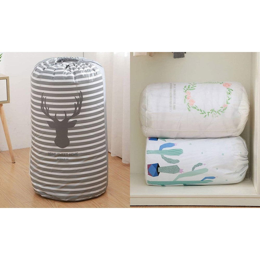 4 Pack Drawstring Quilt Organizer Bags Strip Elk Bear