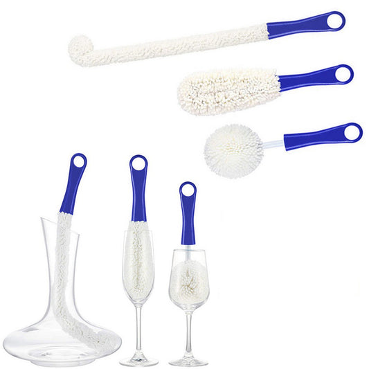 3Pcs Flexible Wine Decanter Bottle Cleaning Brush Goblets Glasses Cups Scourer