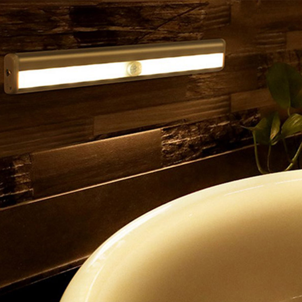 3 X Wireless 10 LED Closet Lights Bar Battery Powered Night Light Kitchen Lamp Warm White