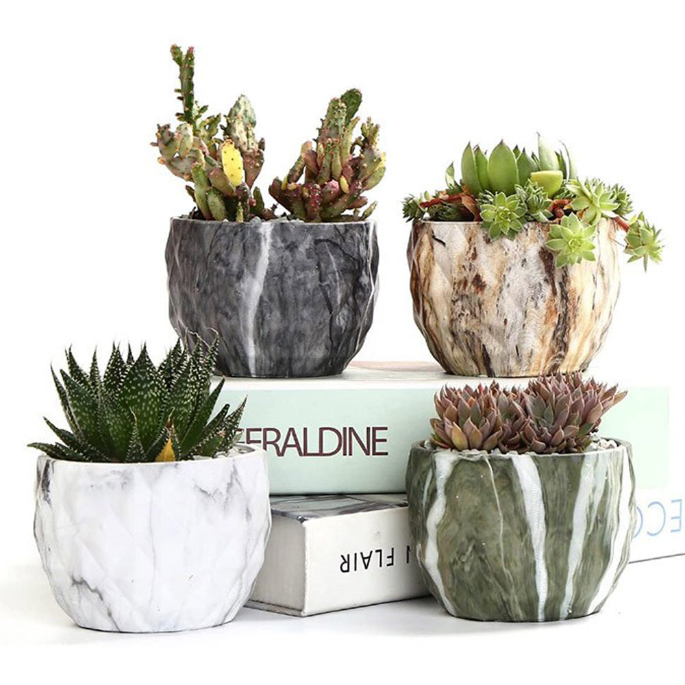 4 X Ceramic Flower Pot Garden Home Decor