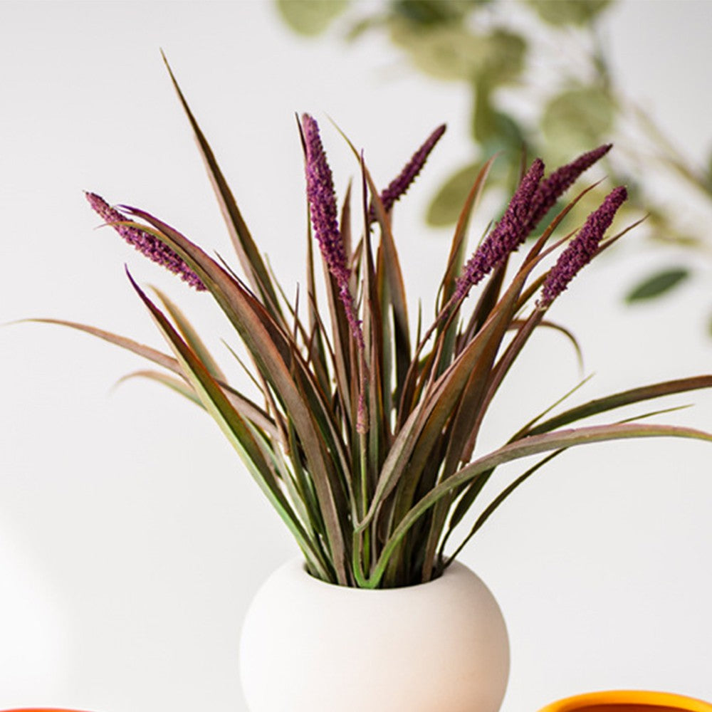 2 X White Ball Shape Ceramic Flower Pots Garden Home Decor with Pot Holder