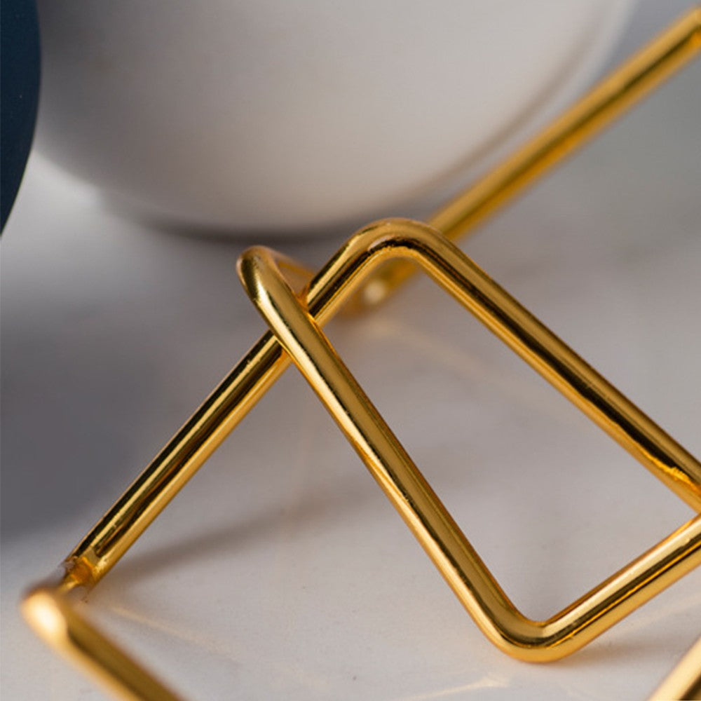 2 X White Ball Shape Ceramic Flower Pots Garden Home Decor with Pot Holder