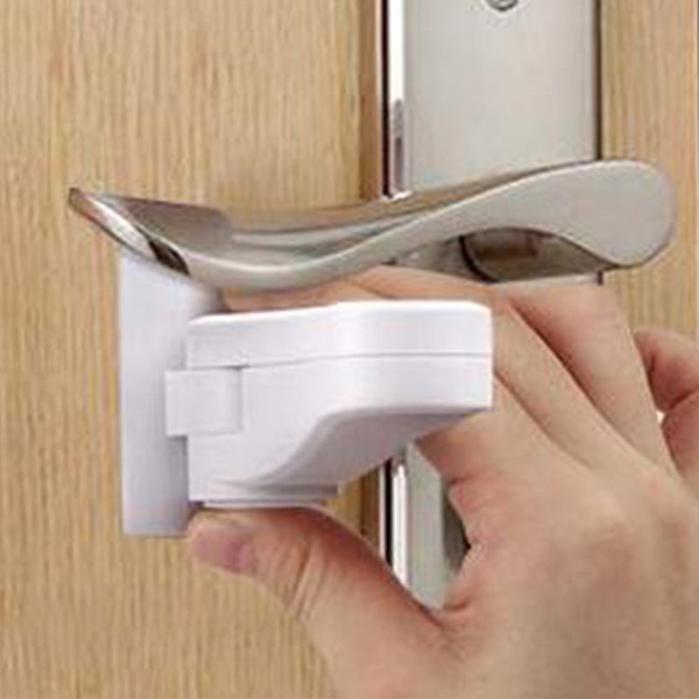 4 X Child Proof Door Lever Lock Self Adhesive Safety Door Handle Lock