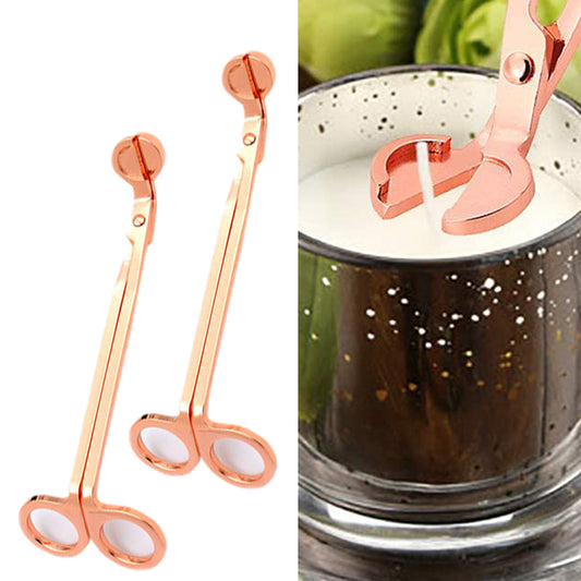 2 X Stainless Steel Candle Wick Trimmer Scissors Rose Gold