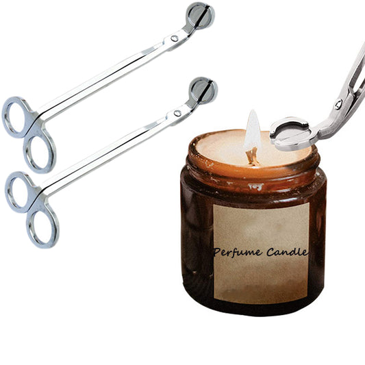 2 X Stainless Steel Candle Wick Trimmer Scissors Silver