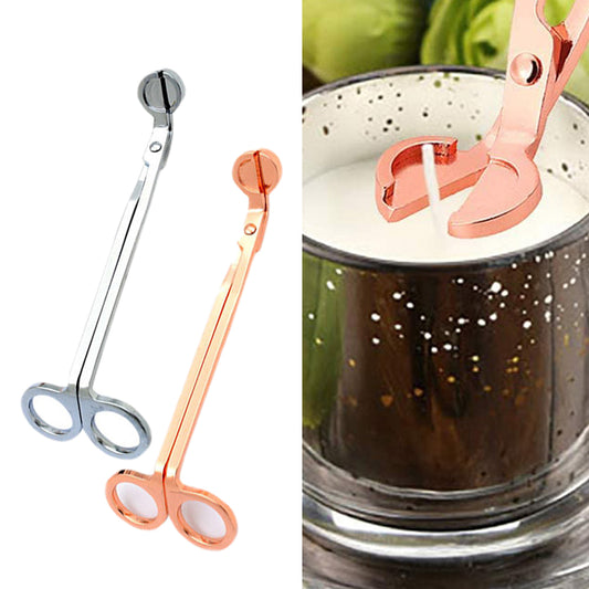 2 X Stainless Steel Candle Wick Trimmer Scissors Silver Rose Gold