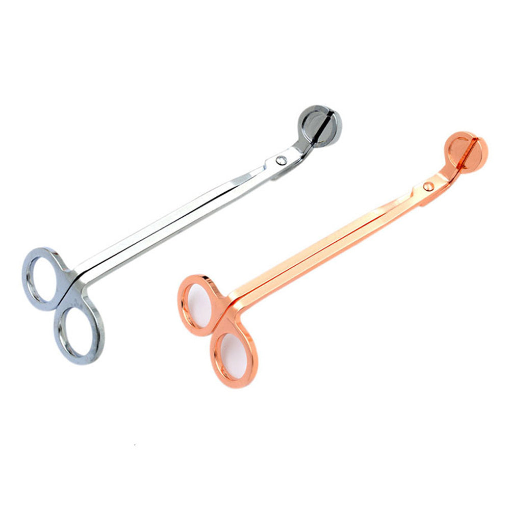 2 X Stainless Steel Candle Wick Trimmer Scissors Silver Rose Gold
