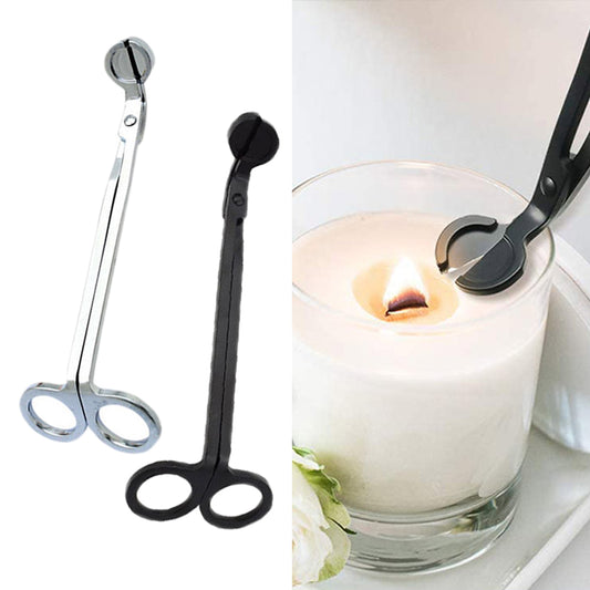 2 X Stainless Steel Candle Wick Trimmer Scissors Silver Black