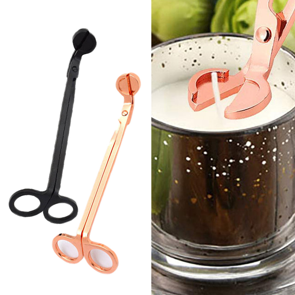 2 X Stainless Steel Candle Wick Trimmer Scissors Rose Gold Black