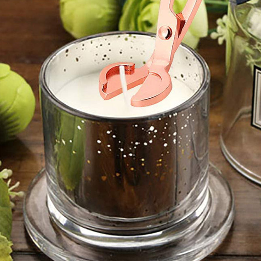 2 X Stainless Steel Candle Wick Trimmer Scissors Rose Gold Black
