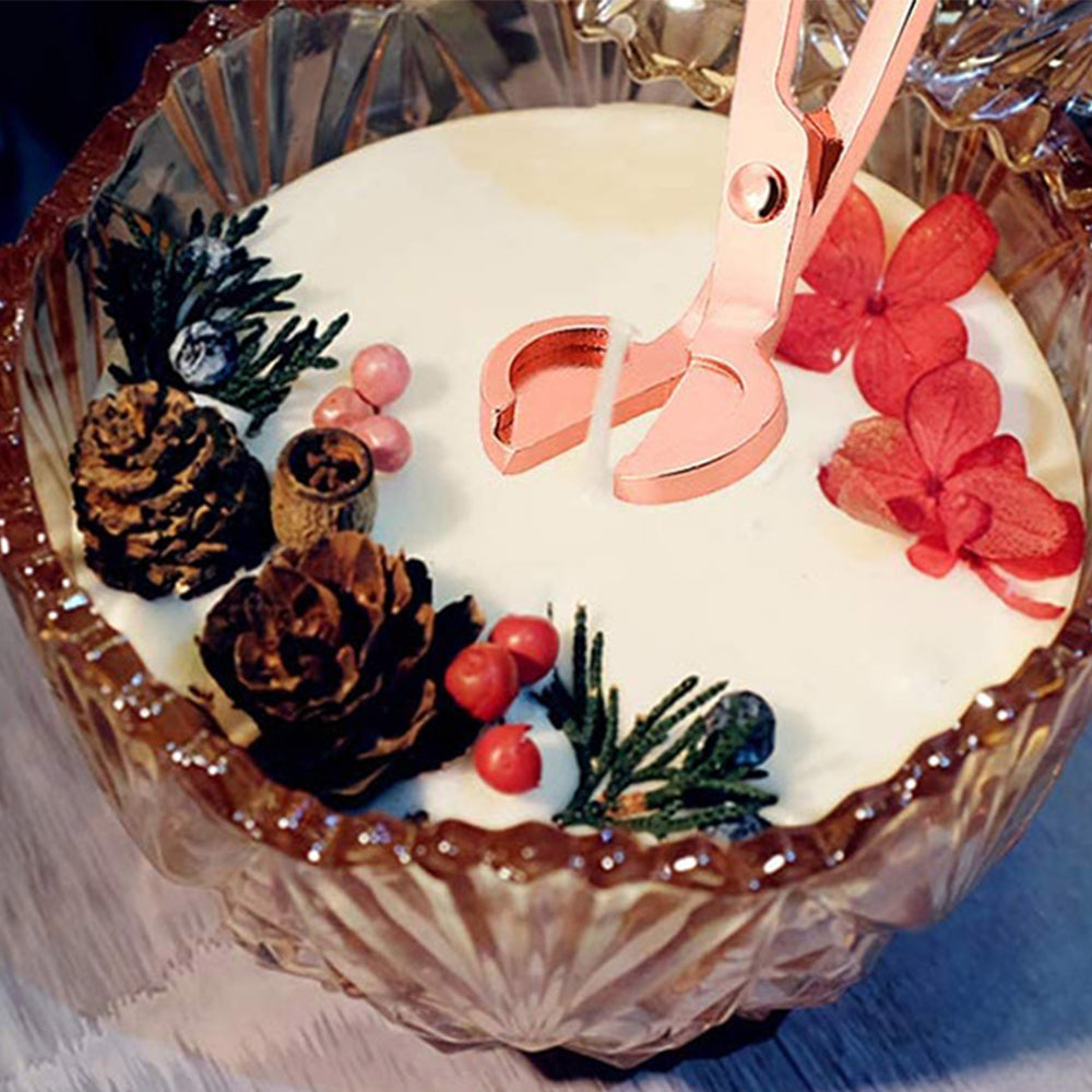 2 X Stainless Steel Candle Wick Trimmer Scissors Rose Gold Black