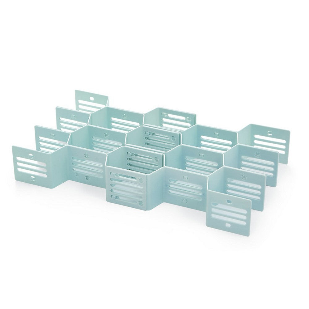 24-Pieces Blue White Drawer Divider Organizer Undergarment Sock Storage Holder