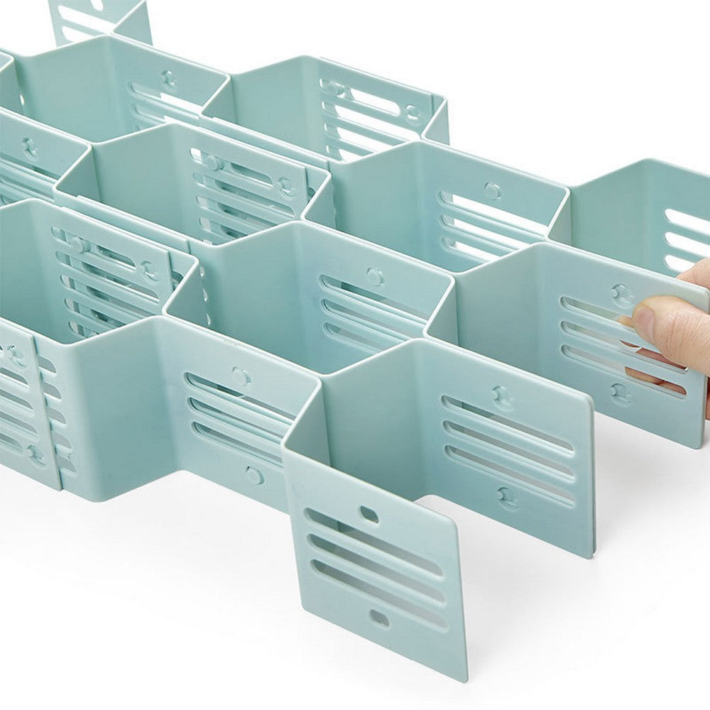 24-Pieces Blue White Drawer Divider Organizer Undergarment Sock Storage Holder