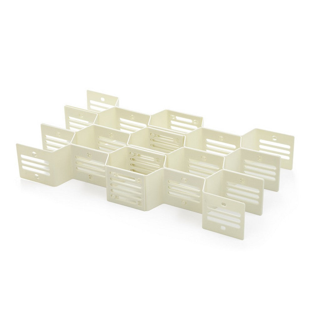 24-Pieces Pink White Drawer Divider Organizer Undergarment Sock Storage Holder