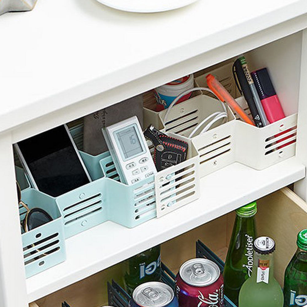 24-Pieces Blue White Drawer Divider Organizer Undergarment Sock Storage Holder