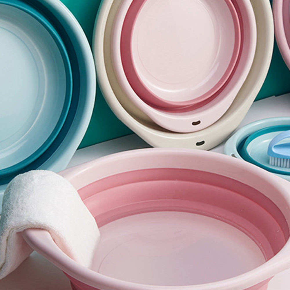 2X Large Pink Blue Multi-Purpose Collapsible Basin for Bathroom Kitchen Camping