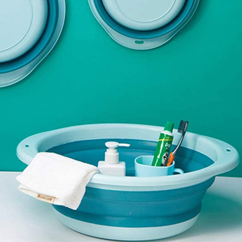 2X Small Pink Blue Multi-Purpose Collapsible Basin for Bathroom Kitchen Camping