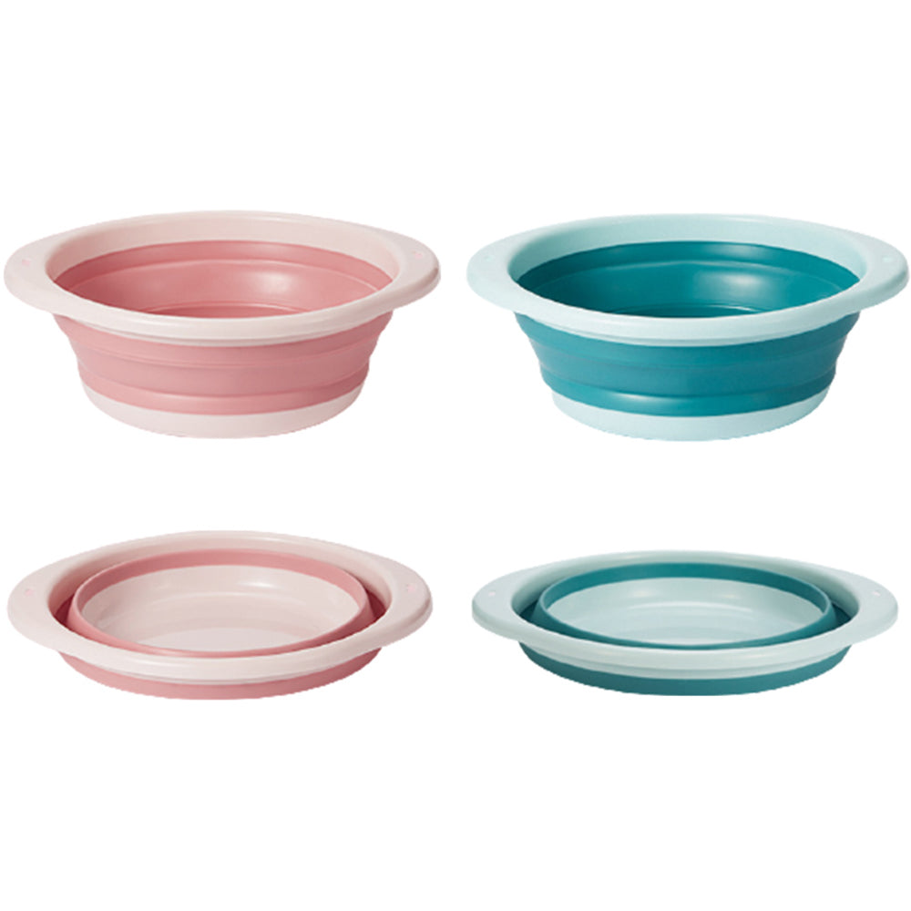 2X Large Pink Blue Multi-Purpose Collapsible Basin for Bathroom Kitchen Camping