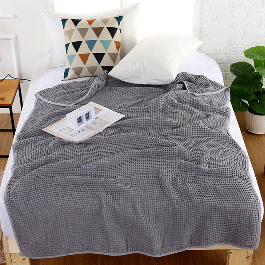 Winter Waffle Cotton Towel Blanket Bed Blanket Bedding Towel Home Decor Grey
