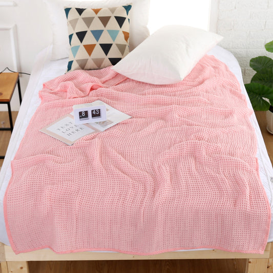 Winter Waffle Cotton Towel Blanket Bed Blanket Bedding Towel Home Decor Pink