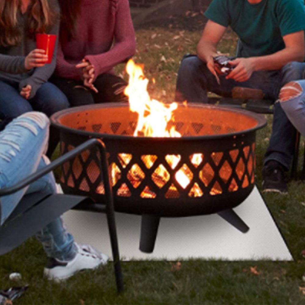 2 X Fire Retardant BBQ Under Grill Floor Mat Outdoor Barbecue Fire Retardant Mat