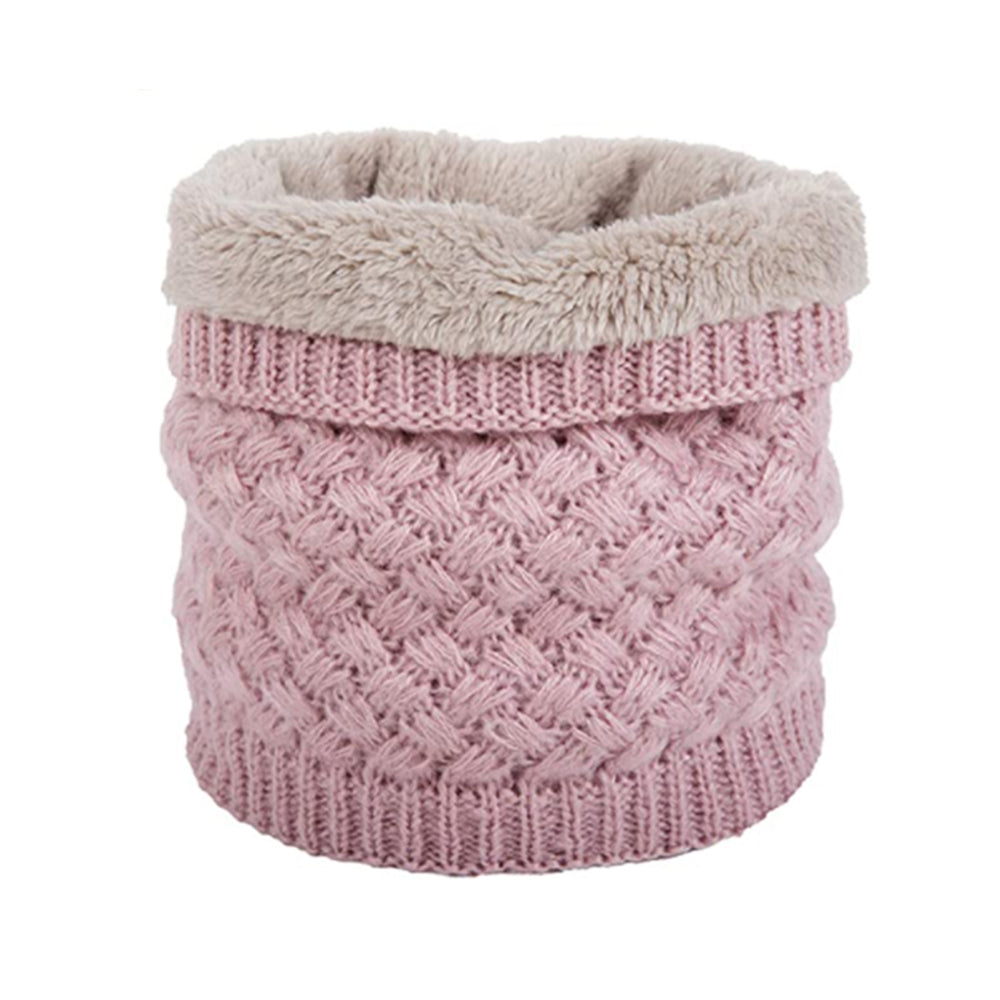 4 X Women Winter Neck Warmer Knitted Fleece-Lined Head Neck Warmer Set C