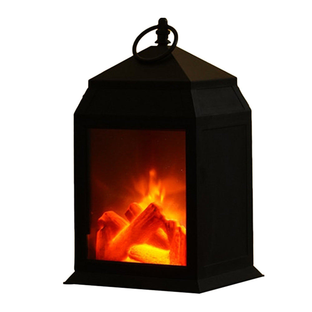 Large Lamp Home Decor Flameless Fireplace Lantern Night Light