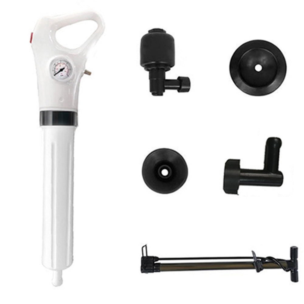 Air Pressure Toilet Plunger Kit Set Sink Pipe Pump Cleaner with Replacement Head