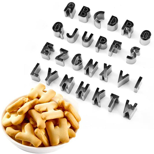 2 Sets DIY Baking Tools 26 Piece Capital Letters Alphabet Cutter Molds Set Biscuit Mold