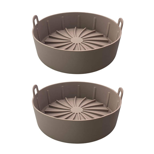 2X 16CM FDA Certified Silicone Reusable Air Fryer Pot Air Fryer Mat Coffee