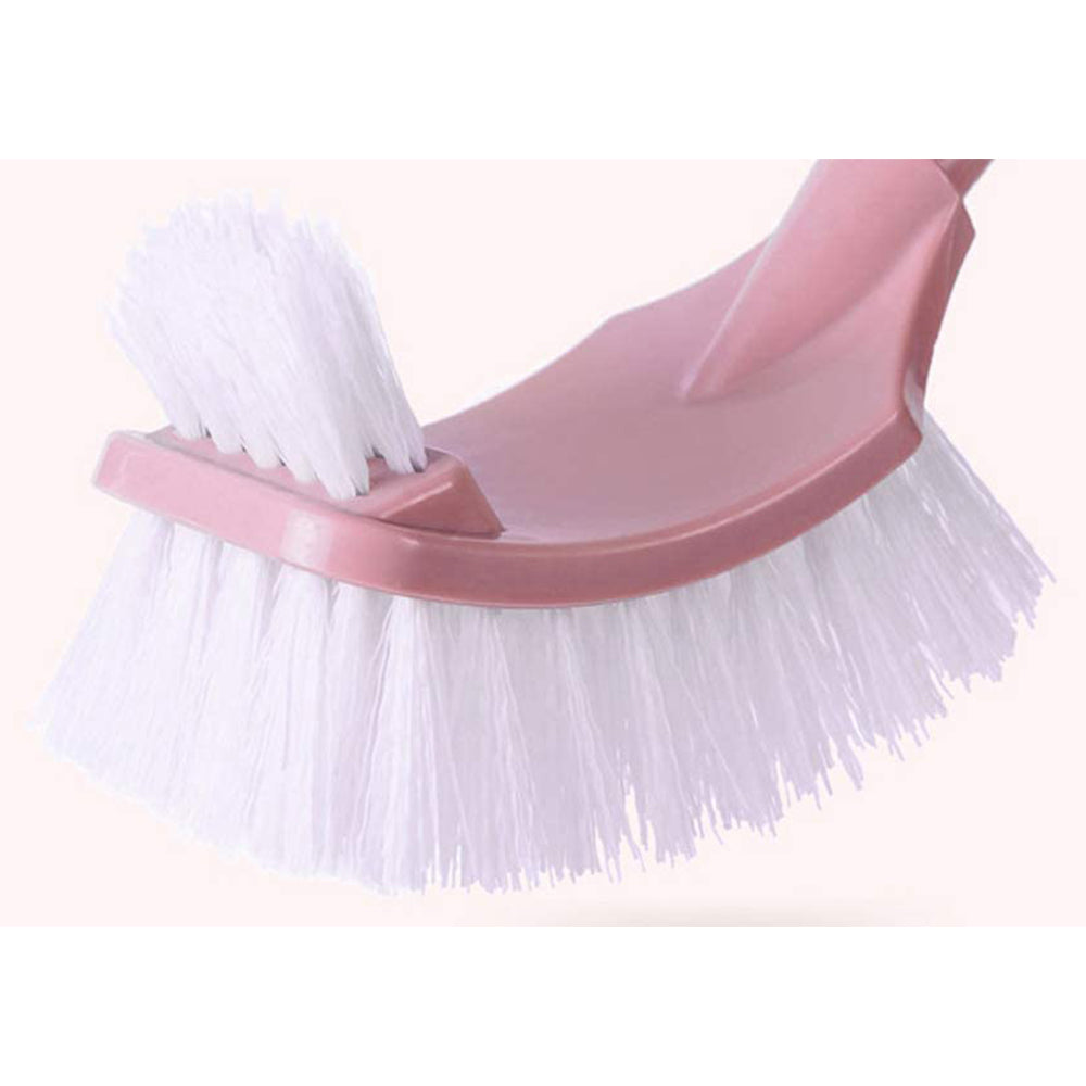 2 Pack Pink Green Plastic Double-sided Toilet Bowl Brush and Holder Cleaning Tools