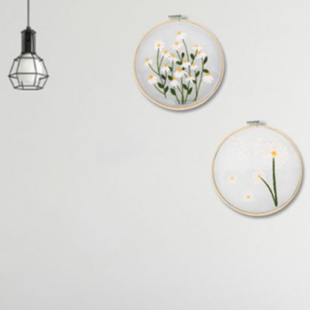 2X Style 1+2 DIY Plants Pattern Transparent Embroidery Kit Beginner Craft Set