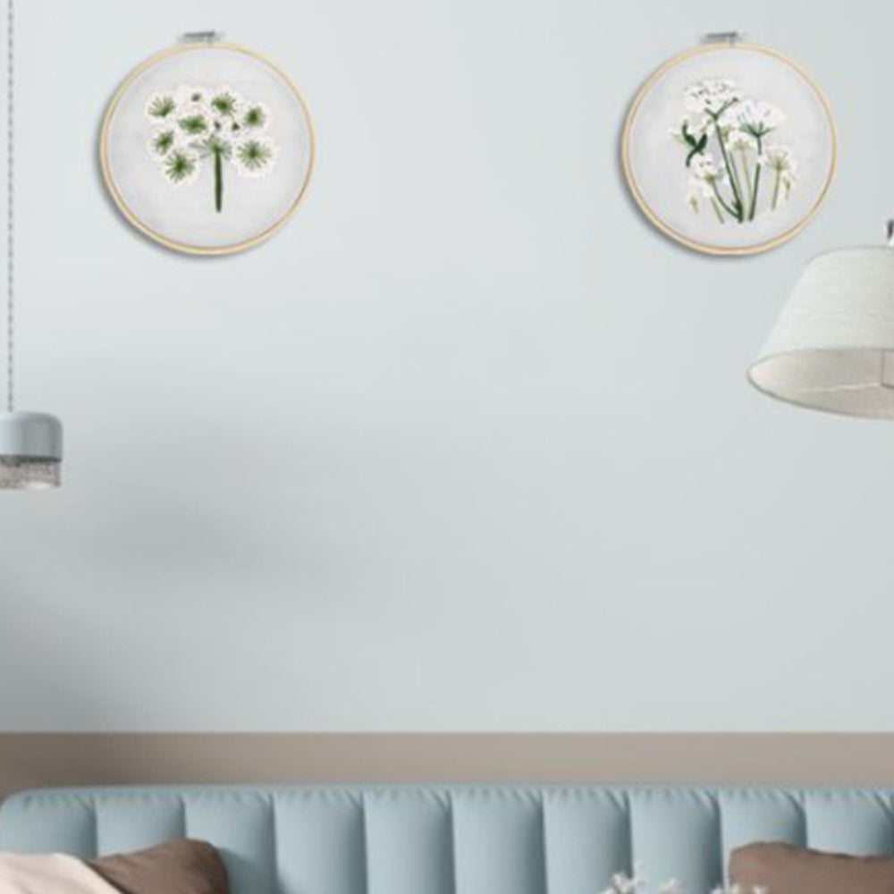 2X Style 3+4 DIY Plants Pattern Transparent Embroidery Kit Beginner Craft Set