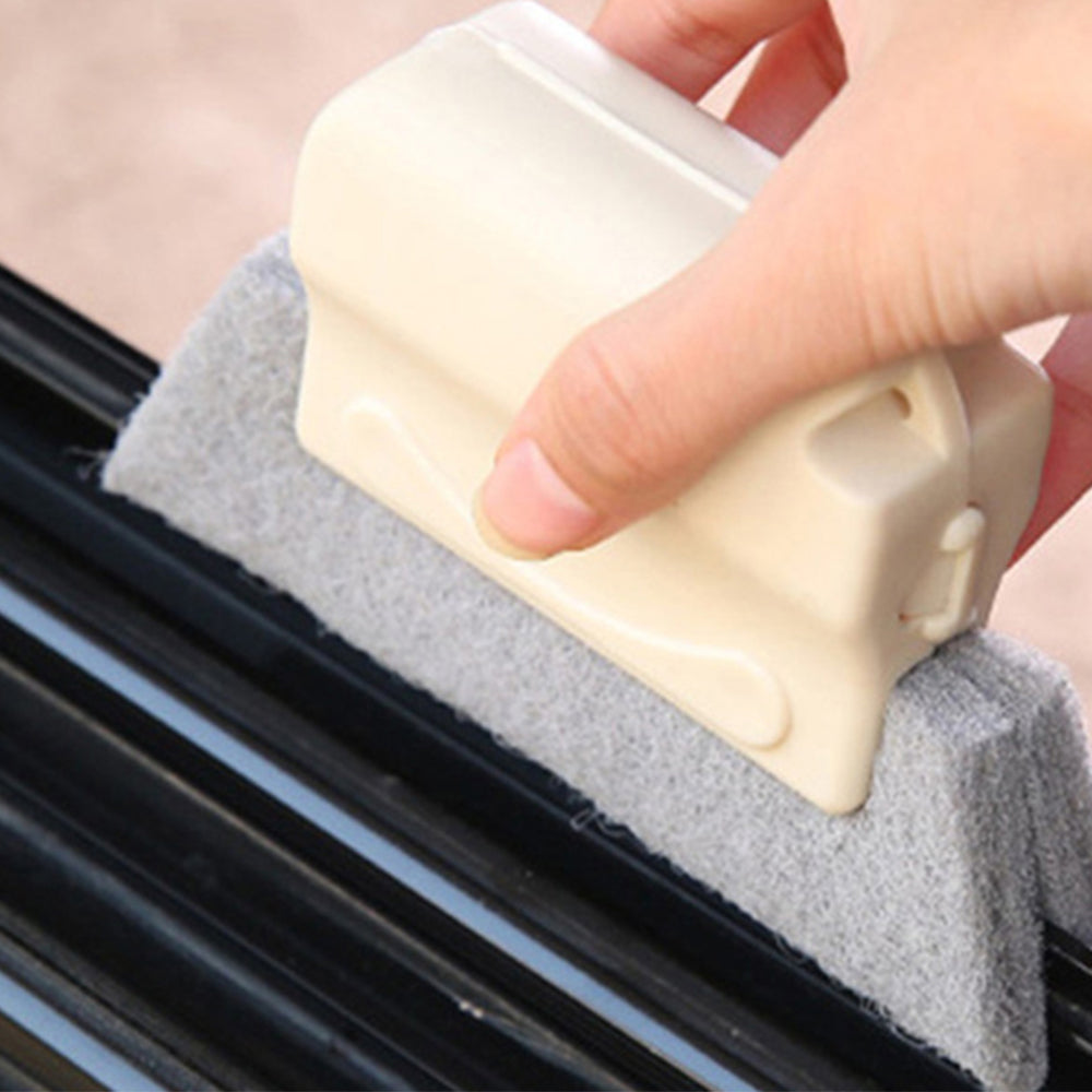 3 Pieces Window Gaps Cleaning Tools Brushes with 4 Pieces Refill Pads Set