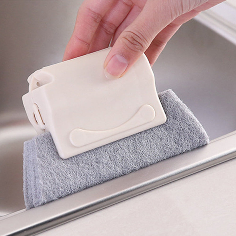 3 Pieces Window Gaps Cleaning Tools Brushes with 4 Pieces Refill Pads Set