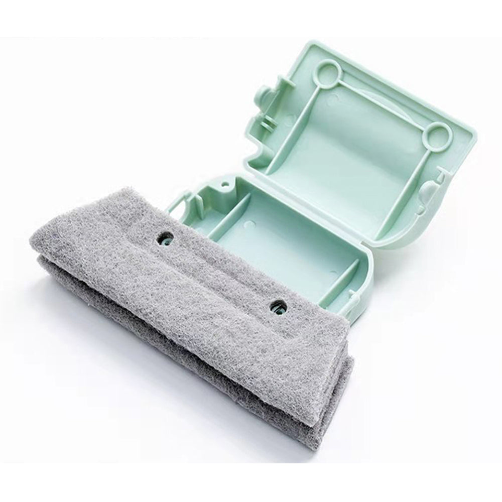 3 Pieces Window Gaps Cleaning Tools Brushes with 4 Pieces Refill Pads Set