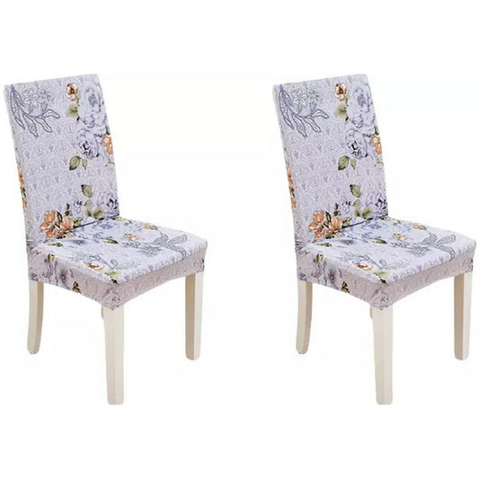 2 X Floral Printed Stretch Chair Covers Dust Protection Covers Home Decor Style 4