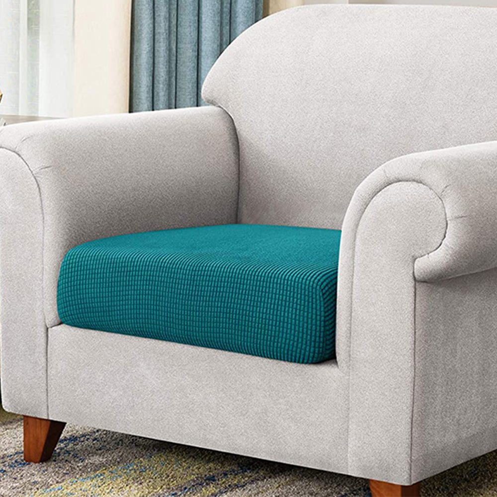 4 X Blue-green Stretch Sofa Seat Cushion Cover Sofa Seat Cushion Protector