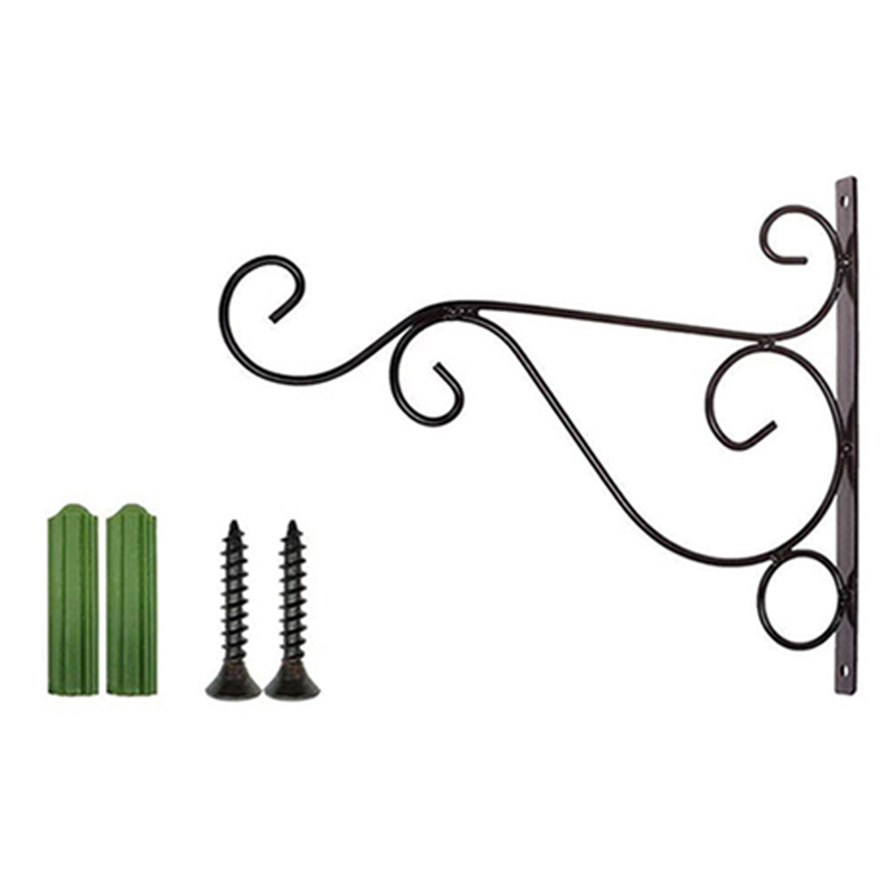 4Pcs Black Metal Wall Mount Plant Hangers Bird Feeder Hanging Brackets
