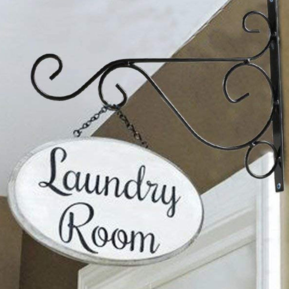 2Pcs Black Metal Wall Mount Plant Hangers Bird Feeder Hanging Brackets