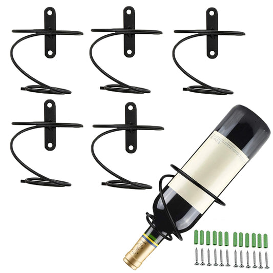 6Pcs Alloy Wall Mounted Wine Rack Wine Bottle Holder Wine Rack