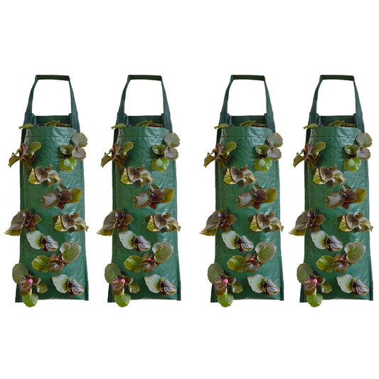 4X PE Hanging Strawberry Bags with 10 Holes