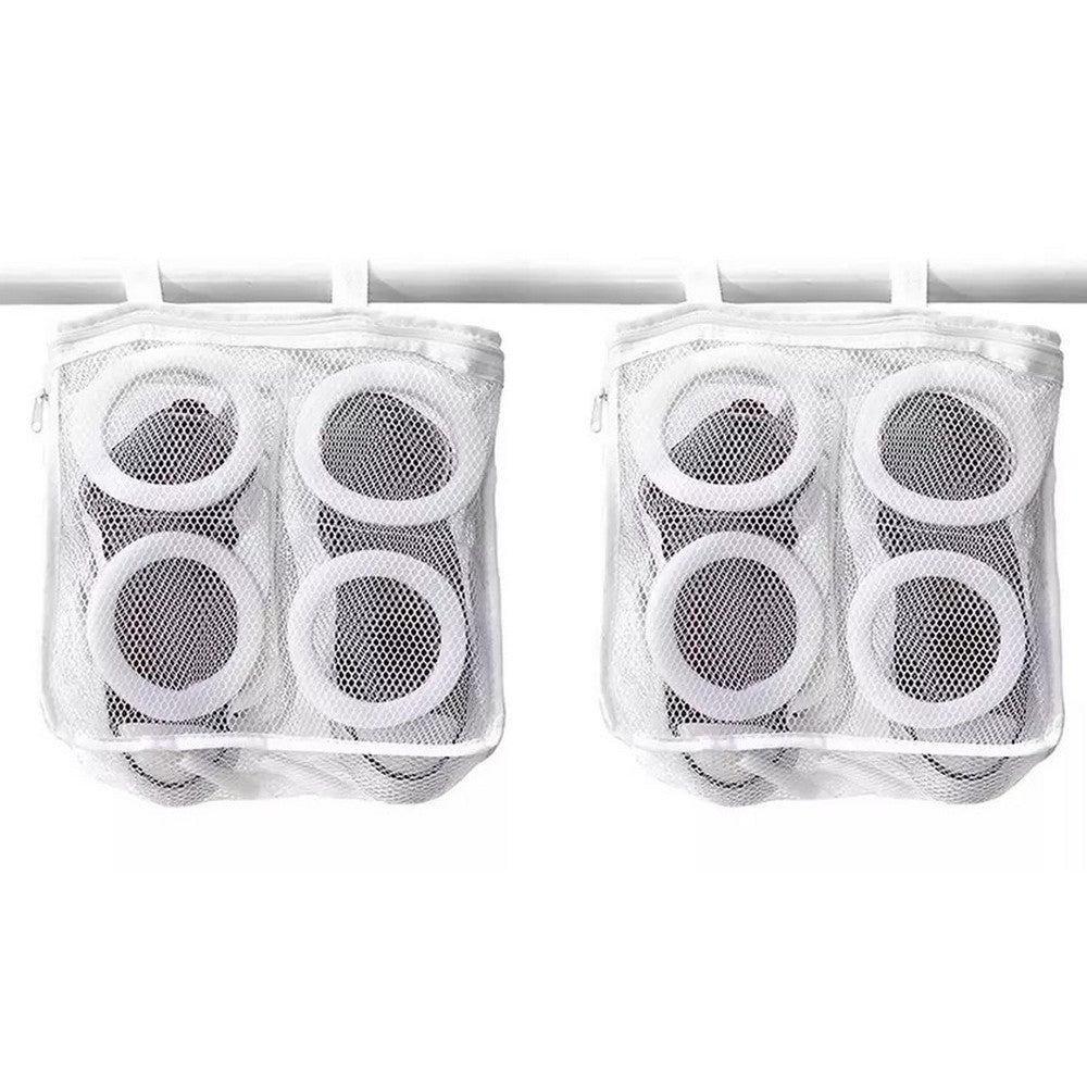 2Pcs Shoes Washing Bag Sneaker Mesh Washing Bag Shoes Laundry Bag