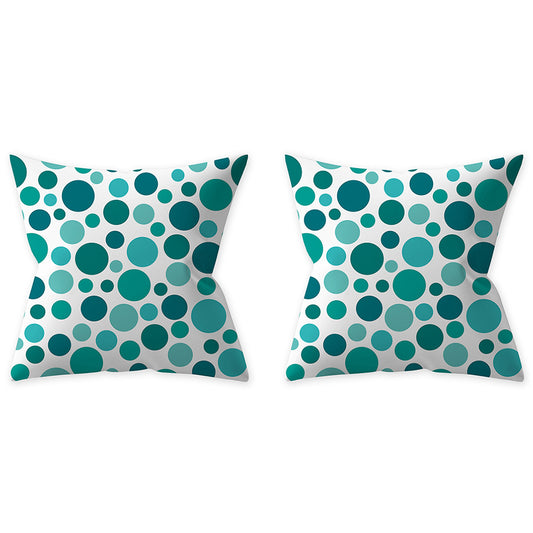 2Pcs Style 3 Aqua Turquoise Blue Cushion Covers Pillow Cases Home Decoration