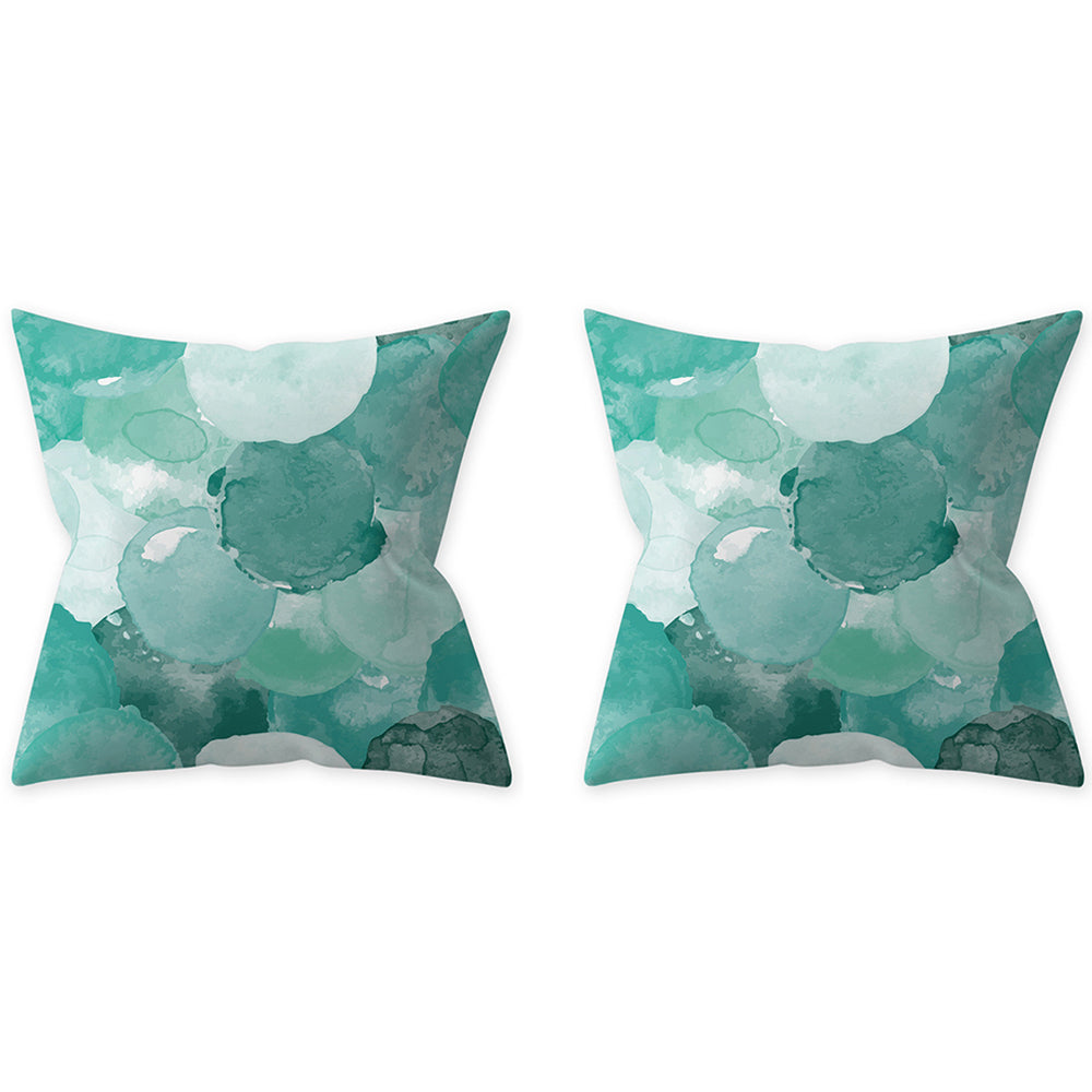 2Pcs Style 4 Aqua Turquoise Blue Cushion Covers Pillow Cases Home Decoration