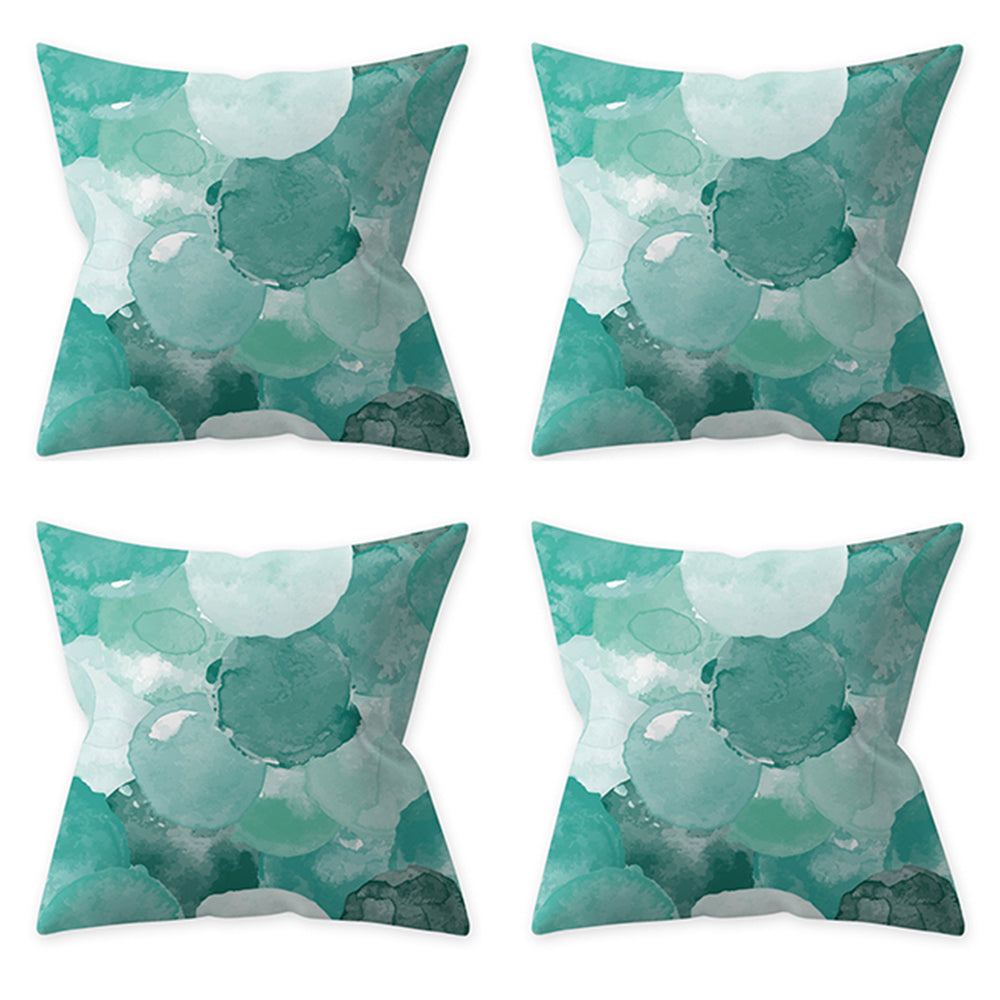 4Pcs Style 4 Aqua Turquoise Blue Cushion Covers Pillow Cases Home Decoration