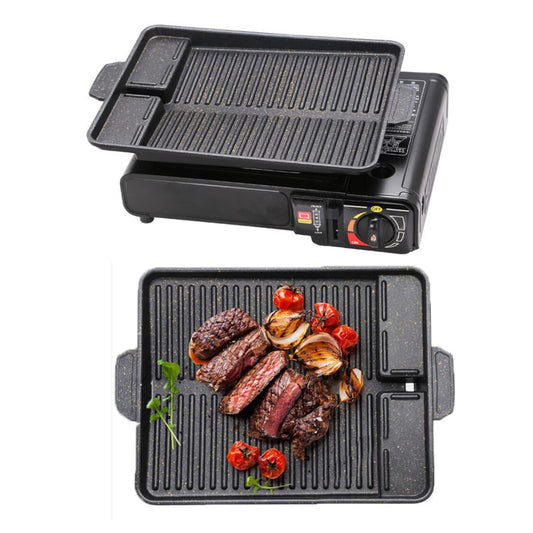 2 X Korean BBQ Grill Pan Korean Stove Top BBQ Grill Plate Barbecue Tray