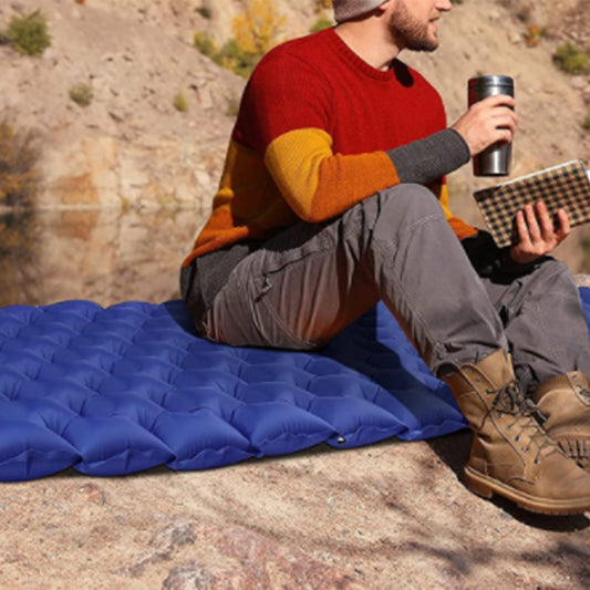 Navy Inflatable Moisture-Proof Camping Sleeping Mat for Outdoor Tent