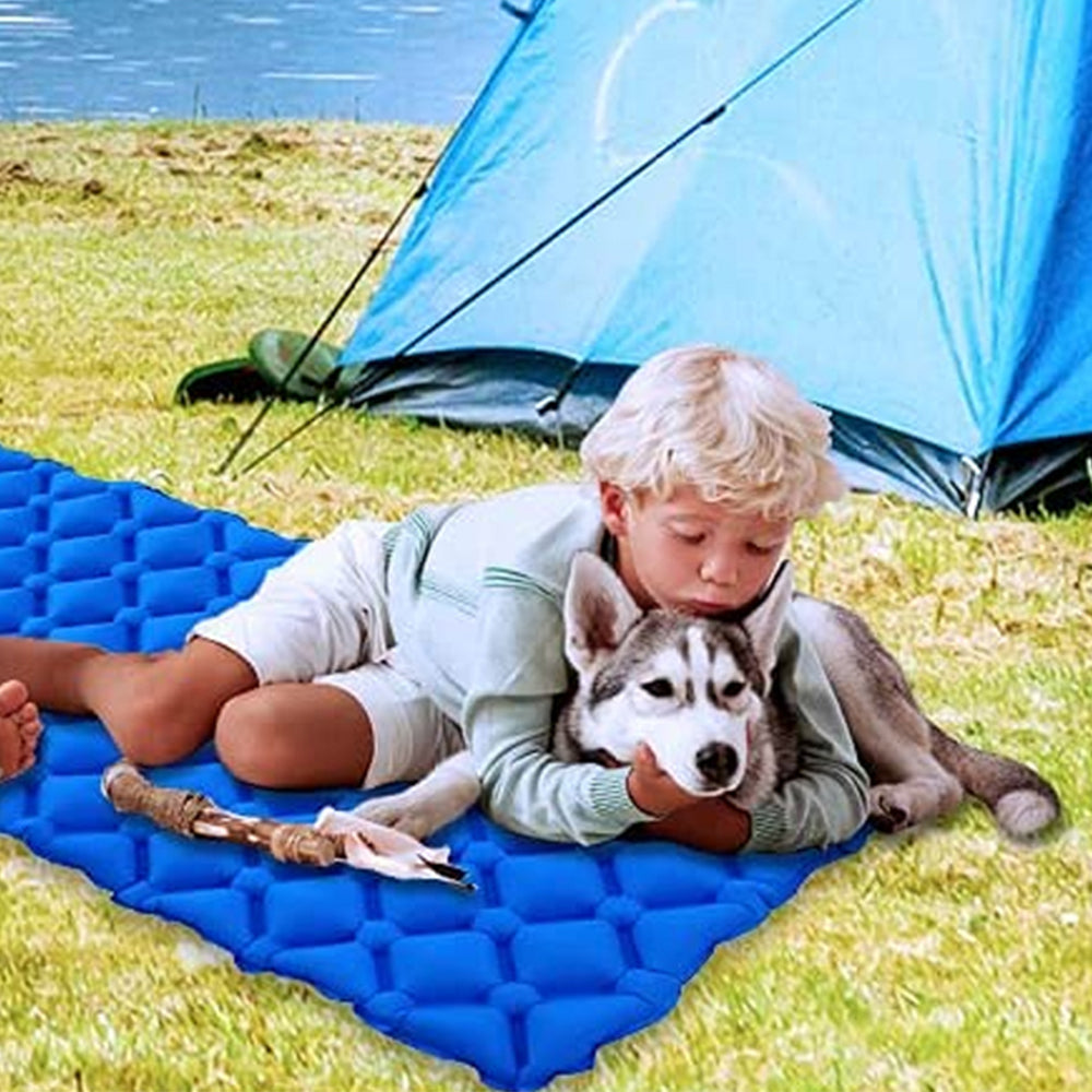 Royal Blue Inflatable Moisture-Proof Camping Sleeping Mat for Outdoor Tent