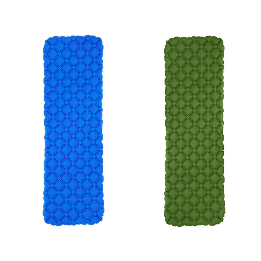 2 X Blue Green Inflatable Moisture-Proof Camping Sleeping Mat for Outdoor Tent